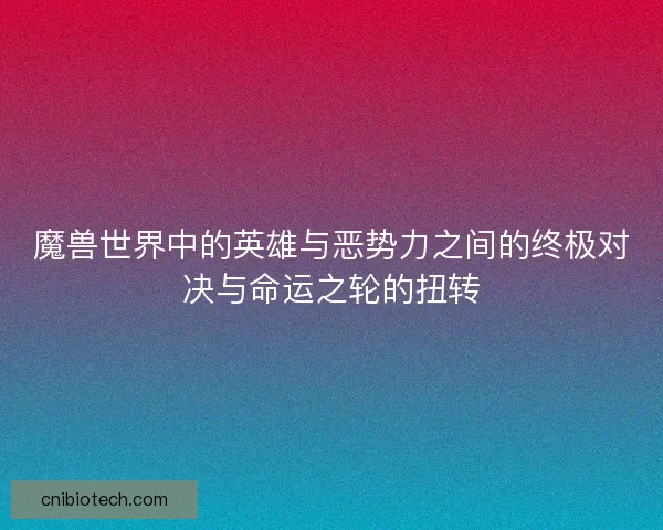 魔兽世界中的英雄与恶势力之间的终极对决与命运之轮的扭转