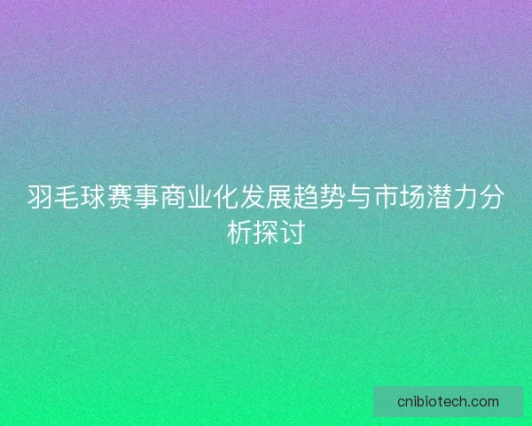 羽毛球赛事商业化发展趋势与市场潜力分析探讨